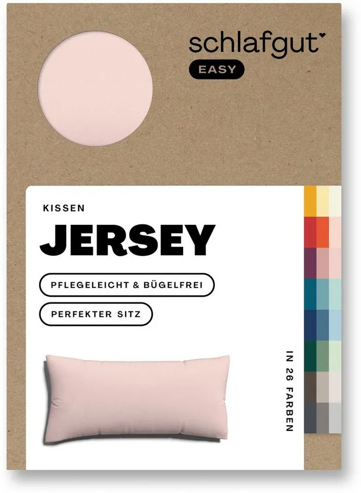 Schlafgut Schlafgut Kissenbezug EASY JERSEY Kissenhülle 100% Baumwolle, weicher Edel-Jersey, bügelfrei, (1 Stück), mit farblich angepasstem Reißverschluss, pflegeleicht, formstabil, Rosa, – Produktbild 3 von 5