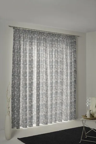 Nature by Adam Nature by Adam Vorhang aus 100% Bio-Baumwolle - Made in Germany - Flower Cuveé Light, Dunkelgrau, – Produktbild 5 von 7