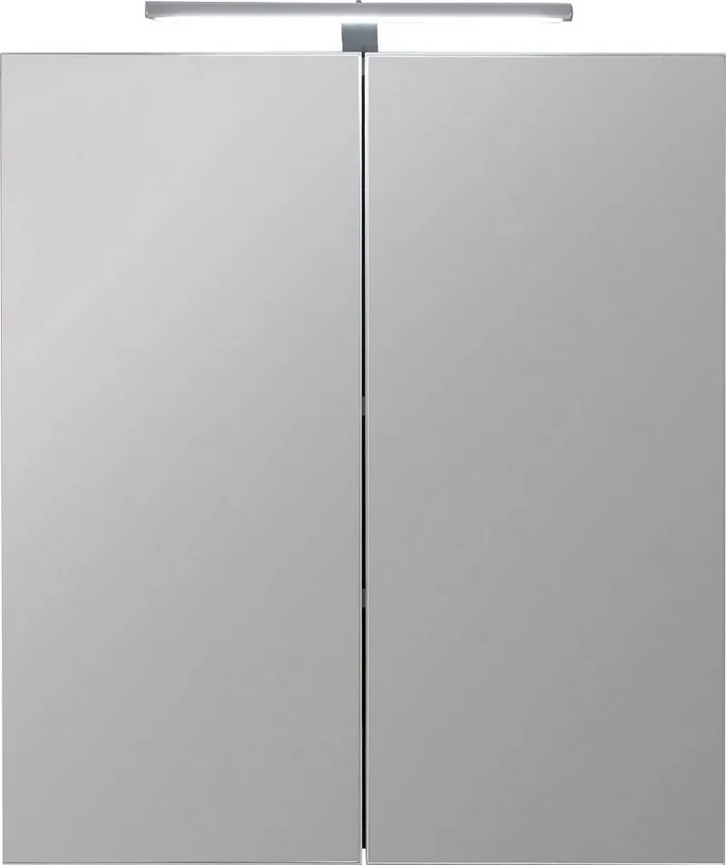 welltime Spiegelschrank Sovana Badschrank wahlweise mit oder ohne Beleuchtung - (B/T/H) 60/18/67 cm, Grau|silberfarben, – Produktbild 3 von 5