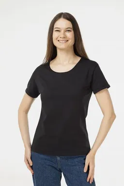 Evermind Evermind Damen T-Shirt mit umgeschlagenen Ärmeln – Produktbild 1 von 1