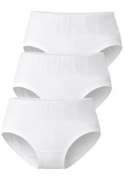 Haasis Bodywear Haasis Bodywear Damen Hüftslip m. Börtchen, 3er Pack, Bio Baumwolle, Weiss, – Produktbild 1 von 4