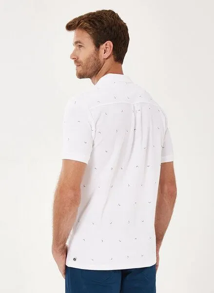 ORGANICATION ORGANICATION Poloshirt aus Bio-Baumwolle mit Allover-Print, White, – Produktbild 4 von 4