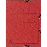 Exacompta 25 Exacompta Sammelmappen, Colorspan-Karton, 355 g/m², DIN A4, Gummizug, 3 Klappen, rot – Produktbild 1 von 1