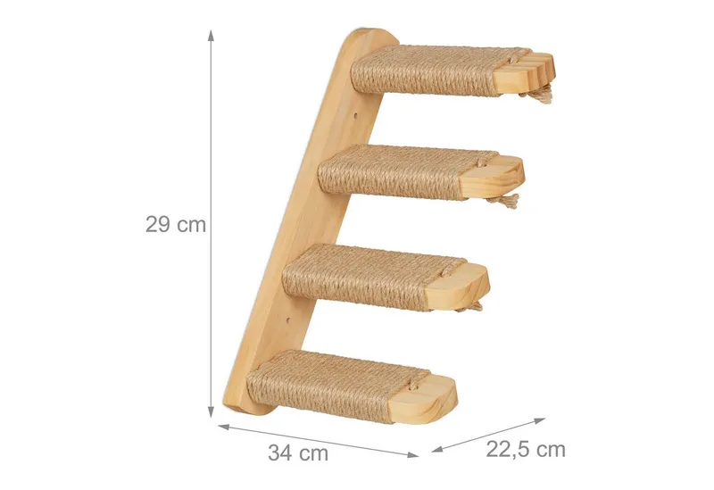 RELAXDAYS RELAXDAYS Katzen-Kletterwand Katzentreppe Wand mit 4 Stufen, Beige|braun, – Produktbild 4 von 5