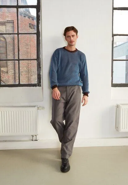 Givn Berlin Givn Berlin Strickpullover GBBRENDAN loose Fit aus Bio-Baumwolle, Braun / blau, – Produktbild 1 von 4