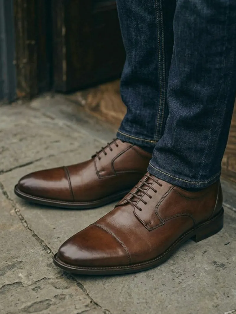 Will's Vegan Store Will's Vegan Store Herren vegan Schuhe Wasserdichte Derbys Walnuss, Dunkelbraun, – Produktbild 2 von 2