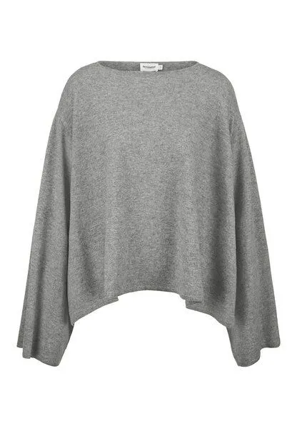 hessnatur hessnatur Strick Pullover Oversize aus Bio-Merinowolle mit Cashmere, Grau, – Produktbild 3 von 4