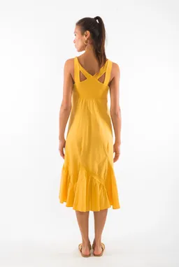RAVENS VIEW IBIZA RAVENS VIEW IBIZA Damen vegan Kleid Coco Gold Gelb – Produktbild 1 von 1