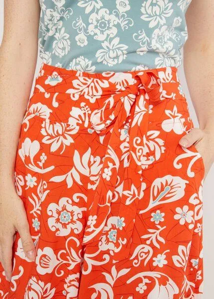 blutsgeschwister Blutsgeschwister Sommerhose Flotte Culottes - aus EcoVero, Tropical paradise (orange), – Produktbild 1 von 3