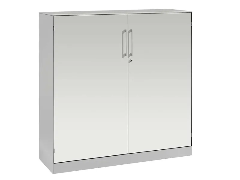 Flügeltürenschrank "CONTACT", Höhe 131 cm (BxT) 120 x 43,5, Silber, – Produktbild 1 von 1