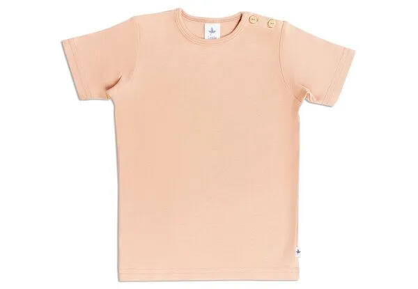 Leela Cotton Leela Cotton Kinder Kurzarmshirt Bio-Baumwolle, Cafe crema, – Produktbild 1 von 3