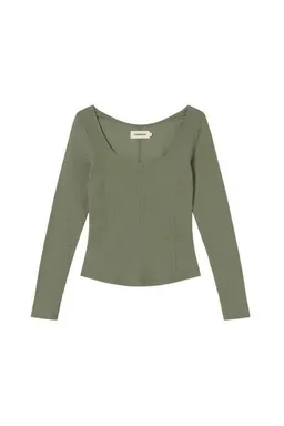 thinking mu thinking mu Hemp Nadia Top - light eucaliptus – Produktbild 1 von 1