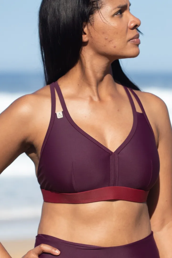 Inaska Inaska Damen vegan Sport Bikini Top Wild Beere Dunkelrot, Dunkelviolett, – Produktbild 2 von 2