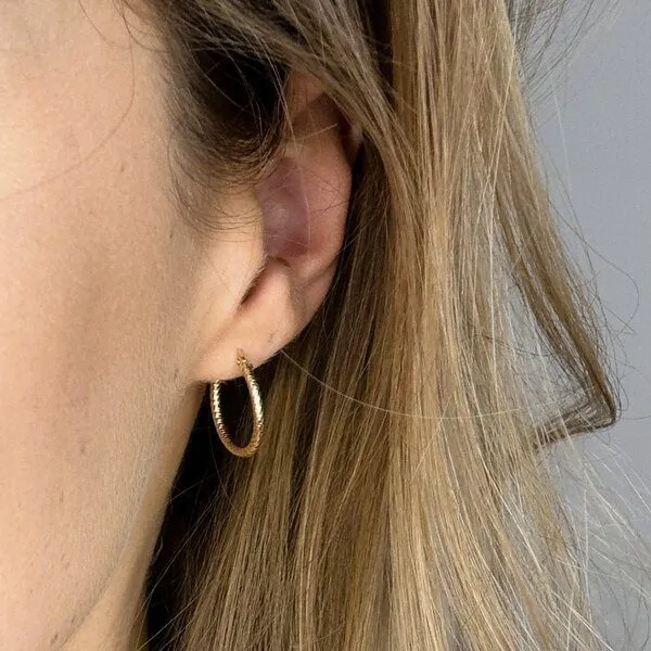 MOANINA MOANINA Ohrringe Bari Hoops - 375 Massivgold, Gold, – Produktbild 3 von 4