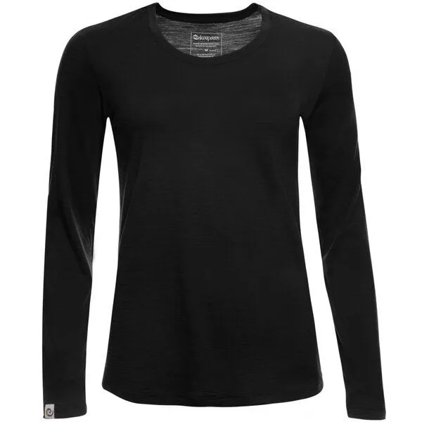 Kaipara - Merino Sportswear Kaipara - Merino Sportswear Merino Shirt Langarm Regularfit 200 Damen, Schwarz, – Produktbild 1 von 2