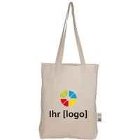 Memo memo Bio-Baumwoll-Tragetasche mit Fairtrade-Siegel und Bodenfalte, natur, 38 x 42 x 8 cm – Produktbild 1 von 1