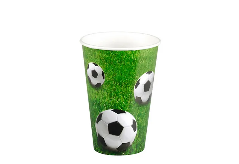 PAPSTAR PAPSTAR Einwegbecher, Papier, Pappbecher 200ml mit Fußball Motiv 10er Set Grün, Grün|schwarz, – Produktbild 1 von 1