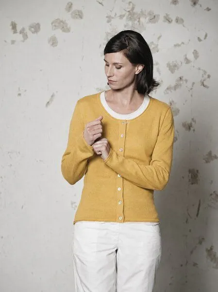 HempAge HempAge Damen Cardigan Carina, Dijon gelb, – Produktbild 2 von 4