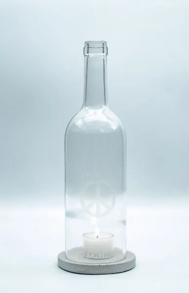 MaBe MaBe WINDLICHT #FOR PEACE mit Betonuntersetzer, Transparent, – Produktbild 2 von 4