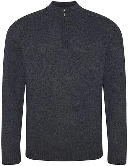 Ecologie by AWDis Ecologie by AWDis Wakhan 1/4 Zip Sustainable Sweater Troyer, Charcoal, – Produktbild 2 von 3