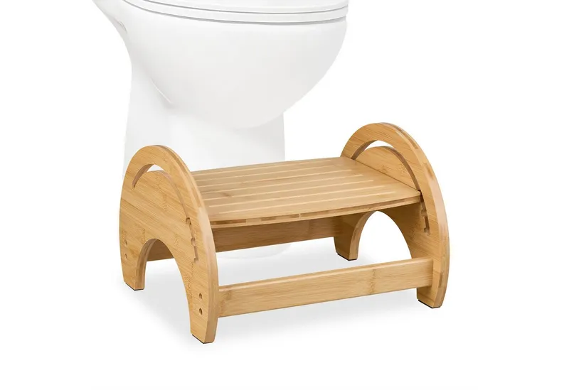 RELAXDAYS RELAXDAYS Badhocker Verstellbarer Toilettenhocker aus Bambus (1 St), Braun, – Produktbild 1 von 5