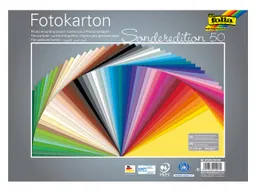 folia folia Tonpapier, 300 g/m², sortierte Farben, 25 x 35 cm, 50 Bogen – Produktbild 1 von 1
