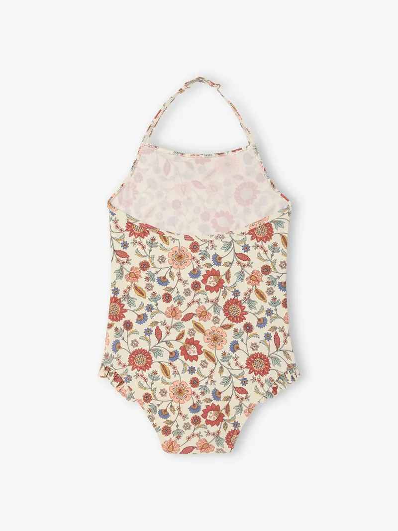 Vertbaudet Mädchen Neckholder-Badeanzug, Wollweiß, – Produktbild 3 von 4