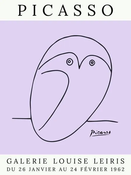 Photocircle Photocircle Poster / Leinwandbild - Picasso Eule – lila – Produktbild 1 von 4