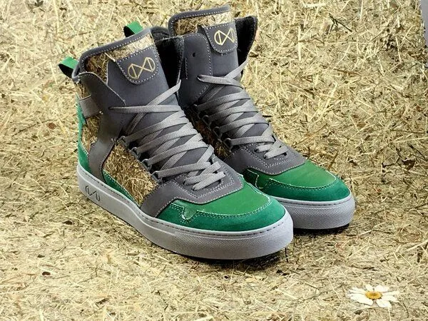 nat-2 veganer hoher Sneaker aus Bio-Materialien nat-2 Almwiese grün – Produktbild 2 von 4