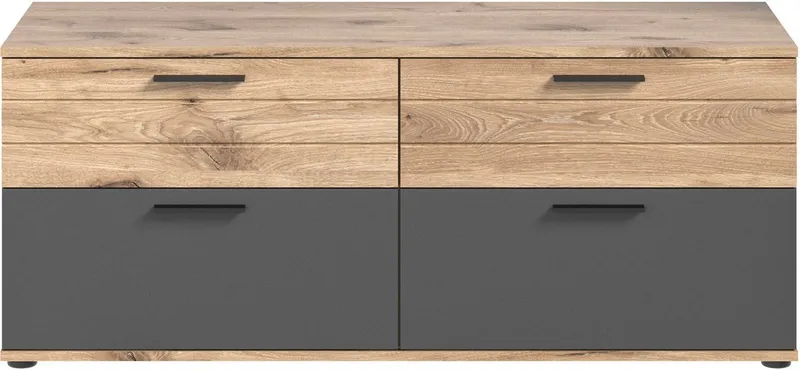 Home affaire Lowboard Riga, Breote 130 cm, Braun|grau, – Produktbild 2 von 5