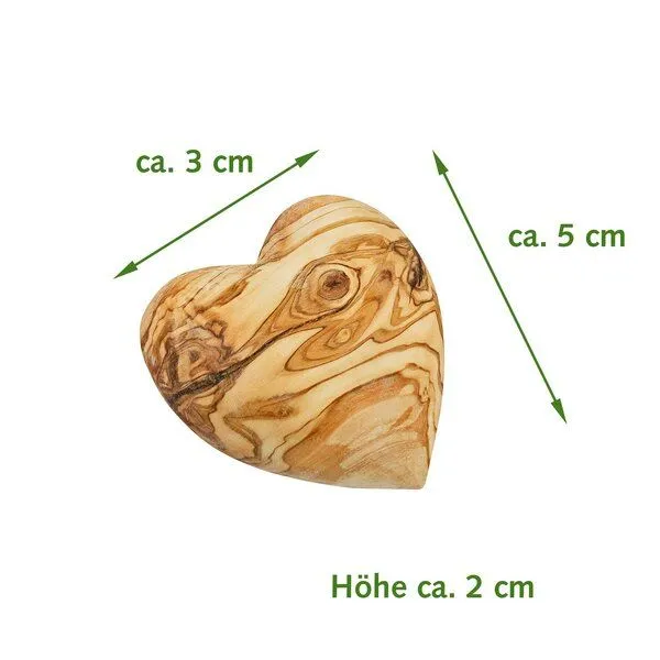 NATUREHOME NATUREHOME Olivenholz Herz Handschmeichler - Holzherz 10 cm aus Massivholz, Handgefertigt, Unikat, Deko & Geschenk zu Muttertag, Valentinstag & Weihnachten – Produktbild 4 von 7