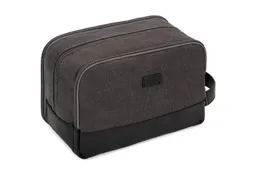 LuxusKollektion Kulturbeutel Kulturtasche Herren Reise Canvas wasserabweisend vegan Dunkelgrau – Produktbild 1 von 1