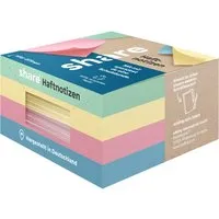 Share share Haftnotizen 75 x 75 mm, 4 x 100 Blatt, farbig sortiert – Produktbild 1 von 1