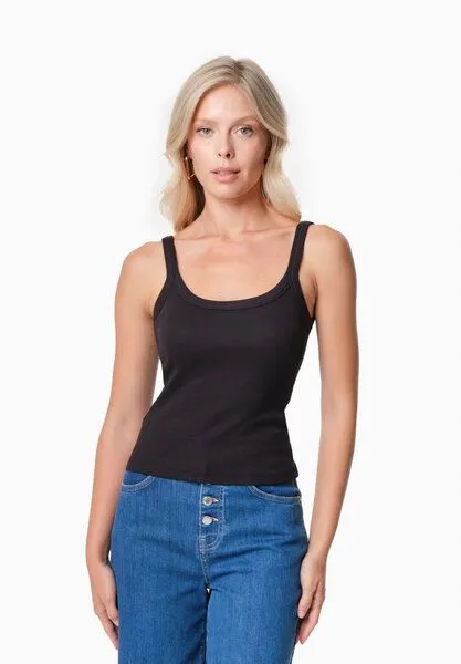 ORGANICATION ORGANICATION IPEEK | Ripp-Tanktop aus TENCEL Modal und Bio-Baumwolle, Black, – Produktbild 1 von 4