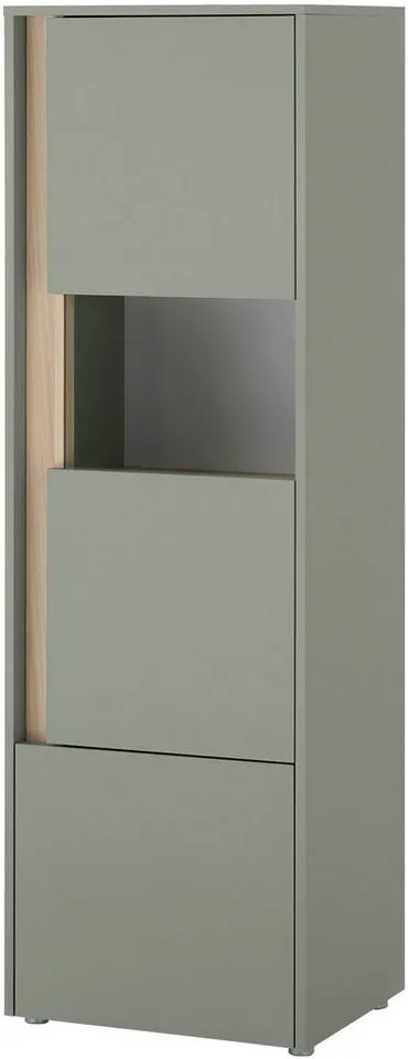 Home affaire Vitrine City/Giron, moderner Hochschrank, Glasvitrine zeitlos, modern, ausreichend Stauraum, vielseitig einsetzbar, Grün, – Produktbild 2 von 5
