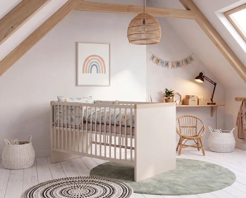 roba Roba Kombi-Kinderbett 70x140 cm 'Jimmy cashmere/eiche' Jimmy cashmere/eiche – Produktbild 2 von 3