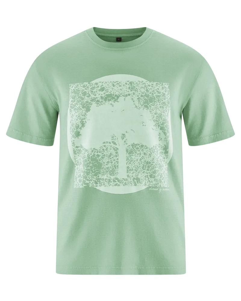 HempAge Hempage Herren vegan T-Shirt Mit Aufdruck Mintgrün, Grün, – Produktbild 1 von 2