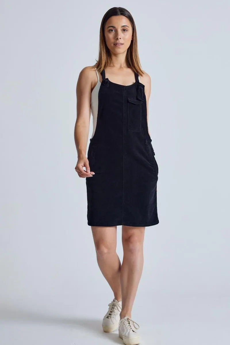 Flax and Loom Flax and Loom Damen vegan Kleid Corduroy Peggy Schwarz, Schwarz, – Produktbild 2 von 2