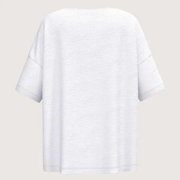 YTWOO YTWOO Oversized Slub T-Shirt Mid-Light, Weiß, – Produktbild 3 von 3