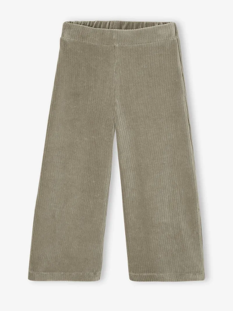 Vertbaudet Weite Mädchen Cordhose, Khaki, – Produktbild 1 von 2