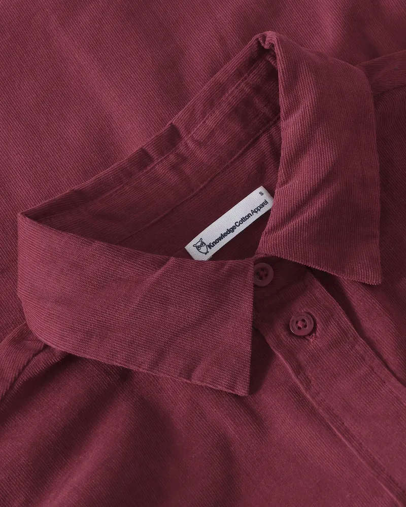KnowledgeCotton Apparel KnowledgeCotton Apparel Damen vegan Hemd Vega Relaxed Cord Burgunderrot, Rot, – Produktbild 2 von 2