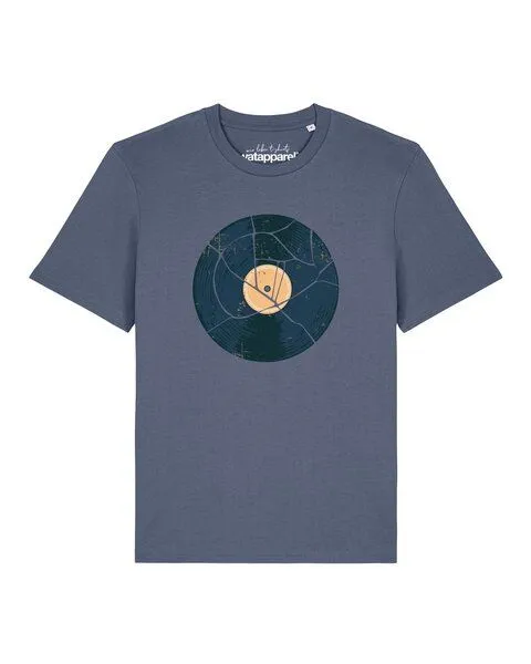 watapparel watapparel T-Shirt Unisex Broken Vinyl, Blue grey, – Produktbild 1 von 2