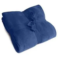 L-Merch L-Merch Recycelte Wohndecke Kuscheldecke Fleecedecke extra groß 220 x 150 cm, Navy blue, – Produktbild 1 von 1