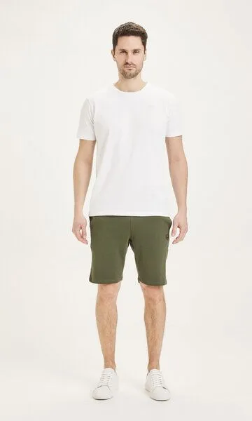 KnowledgeCotton Apparel KnowledgeCotton Apparel Sweatshorts - TEAK sweat shorts - aus Bio-Baumwolle, Grün (forrest night), – Produktbild 1 von 3