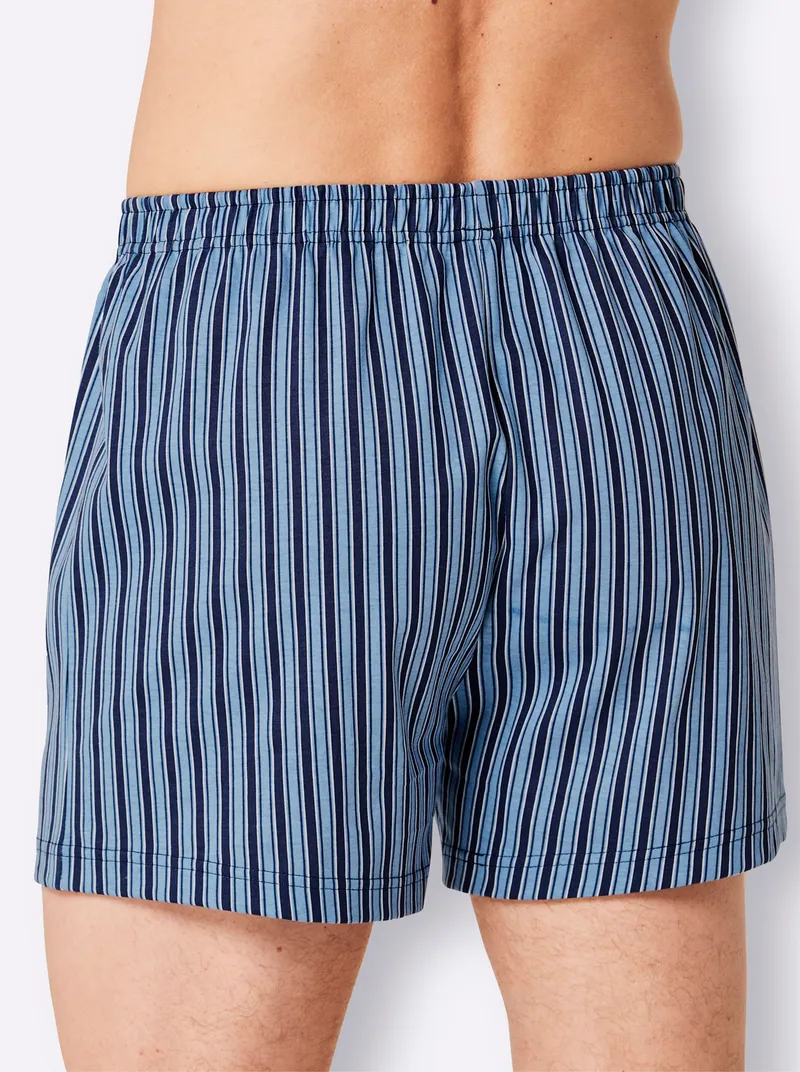 KINGsCLUB Boxershorts marine-gestreift + marine-bedruckt + marine-kariert, Marine-gestreift + marine-bedruckt + marine-kariert, – Produktbild 3 von 3