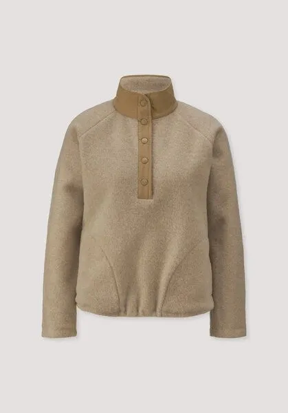hessnatur hessnatur Wollfleece Troyer Patch Relaxed aus reiner Bio-Merinowolle, Sand, – Produktbild 4 von 4