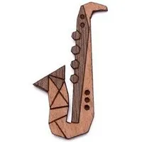 BeWooden BeWooden Saxophon Holzbrosche – handgefertigter, nachhaltiger Schmuck aus Holz – Produktbild 1 von 1
