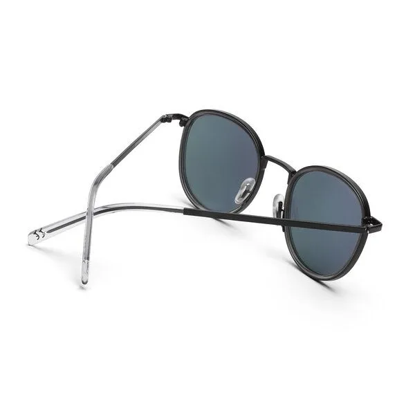 TAKE A SHOT TAKE A SHOT Runde Sonnenbrille aus Edelstahl mit ECO Acetate - Ada Kollektion, Grey, – Produktbild 3 von 4