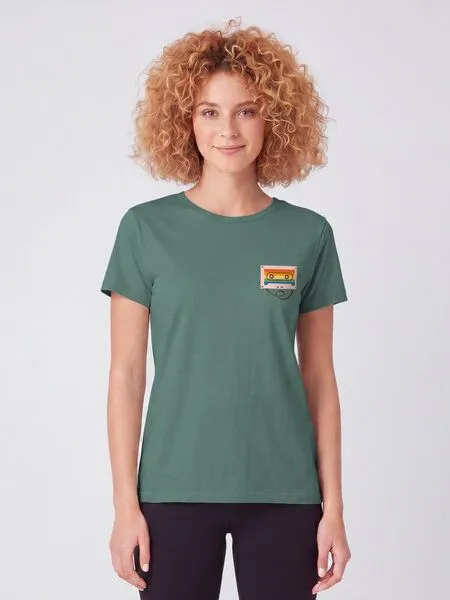 watapparel watapparel T-Shirt Frauen Rainbow Cassette, Green bay, – Produktbild 2 von 2