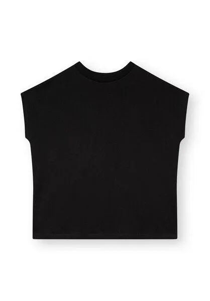 THOKKTHOKK ThokkThokk Damen Boxy T-Shirt TT75 Structured aus Bio-Baumwoll-Mix, Black (schwarz), – Produktbild 3 von 4